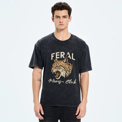 Tokyo-Tiger Lynx Roaring For Mom Power Washed T-Shirt