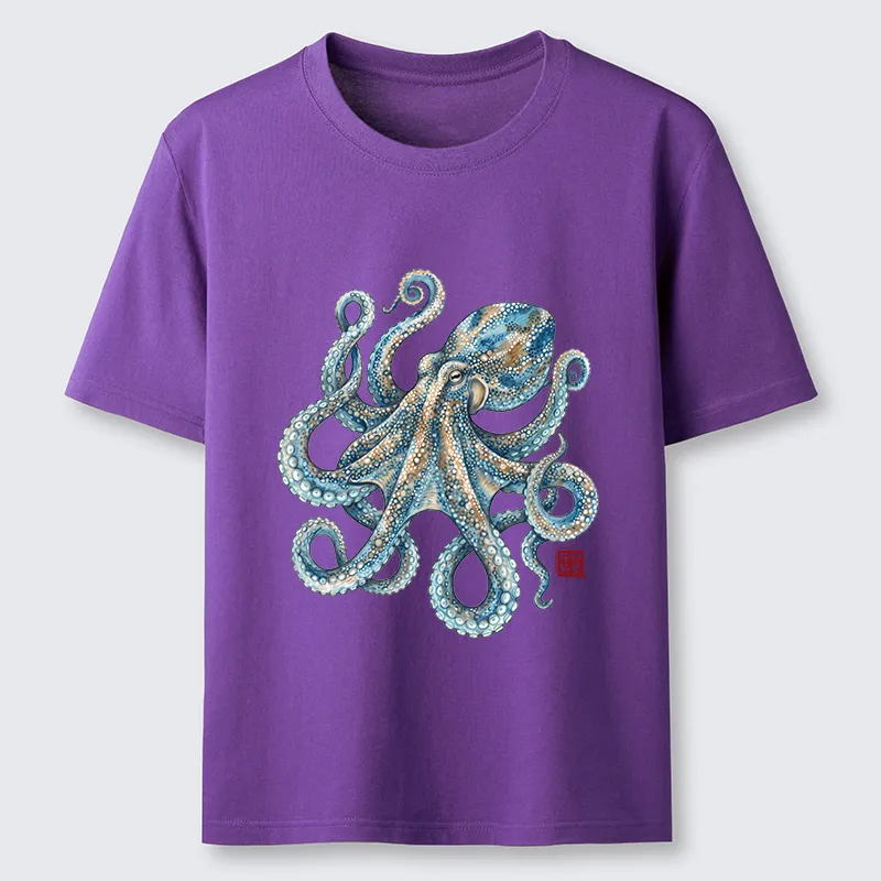 Tokyo-Tiger Ocean Octopus Art Classic T-Shirt