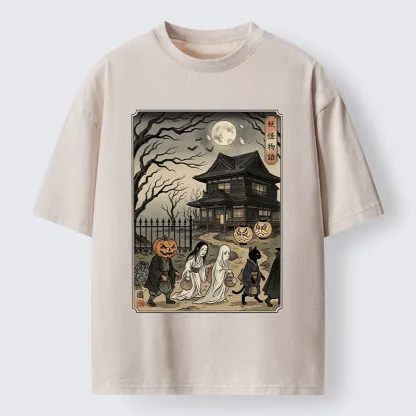 Tokyo-Tiger Vintage Yokai Art Washed T-Shirt