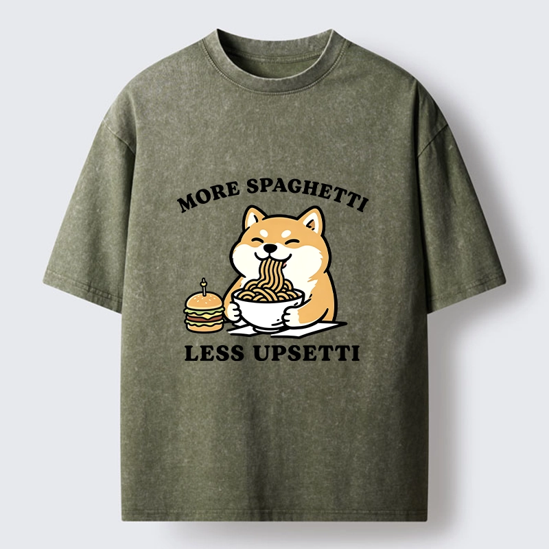 Tokyo‑Tiger Funny Spaghetti Dog Washed T‑Shirt