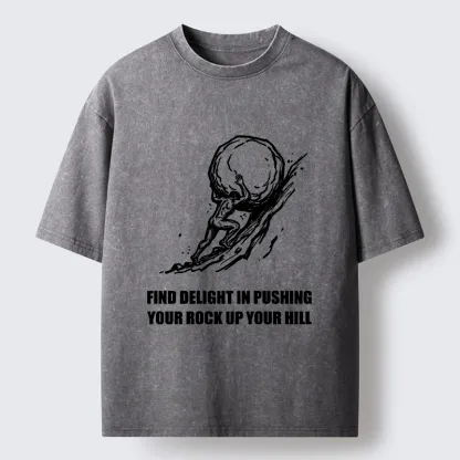 Tokyo-Tiger Rock Pushing Meme Washed T-Shirt