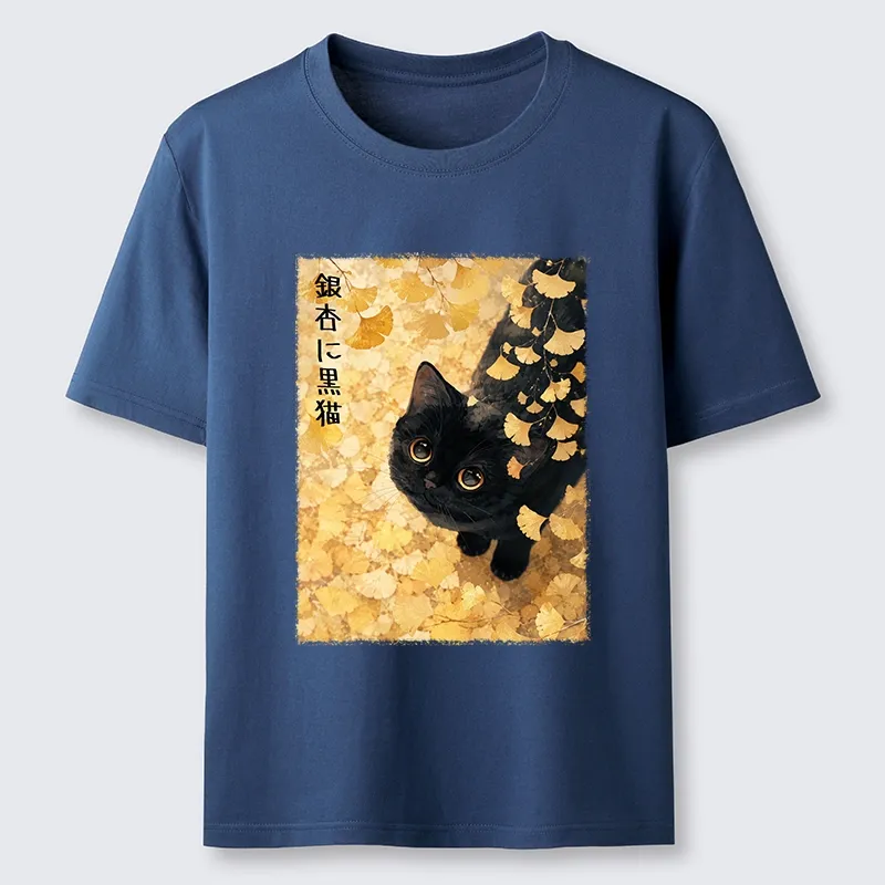 Tokyo-Tiger Ginkgo Black Cat Art Classic T-Shirt