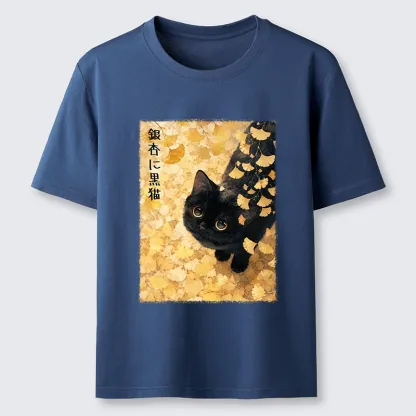 Tokyo-Tiger Ginkgo Black Cat Art Classic T-Shirt