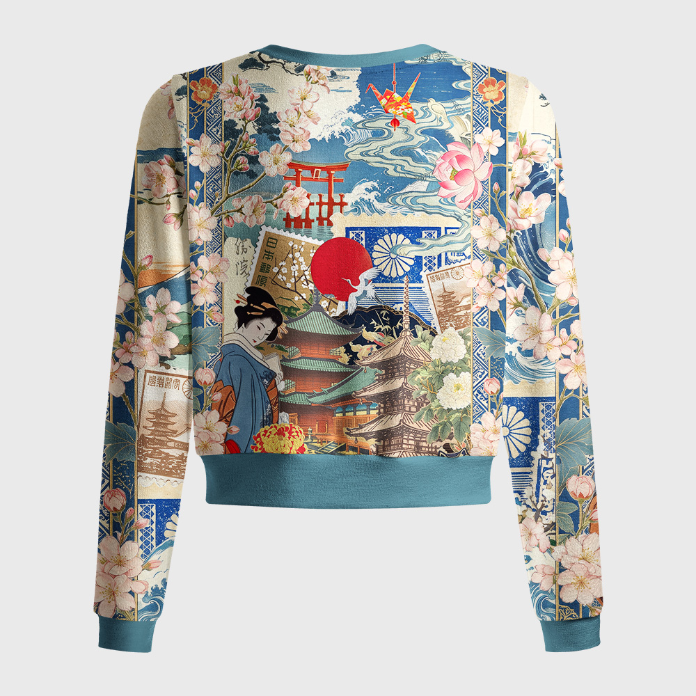 Tokyo-Tiger Geisha Sakura Temple All‑Over Print Women's Lightweight Cardigan