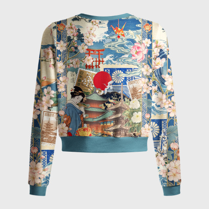 Tokyo-Tiger Geisha Sakura Temple All‑Over Print Women's Lightweight Cardigan