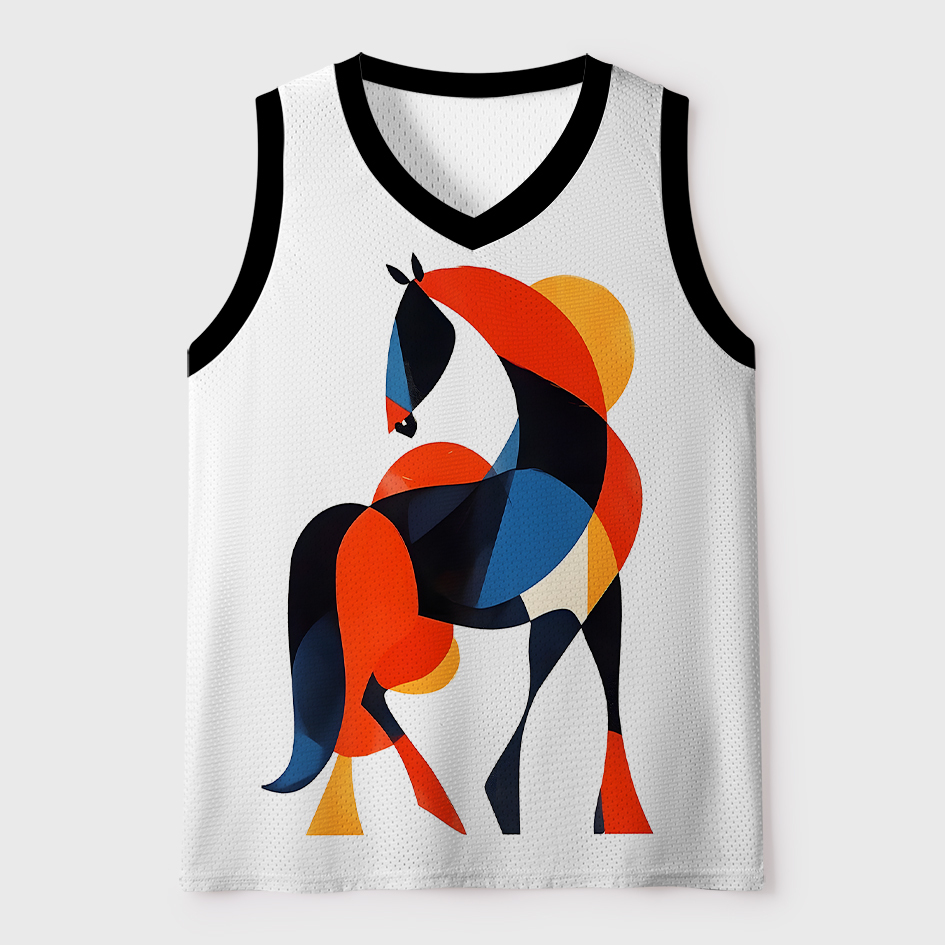 Tokyo-Tiger Abstract Cubism Horse #28 Mesh Tank Top Sale
