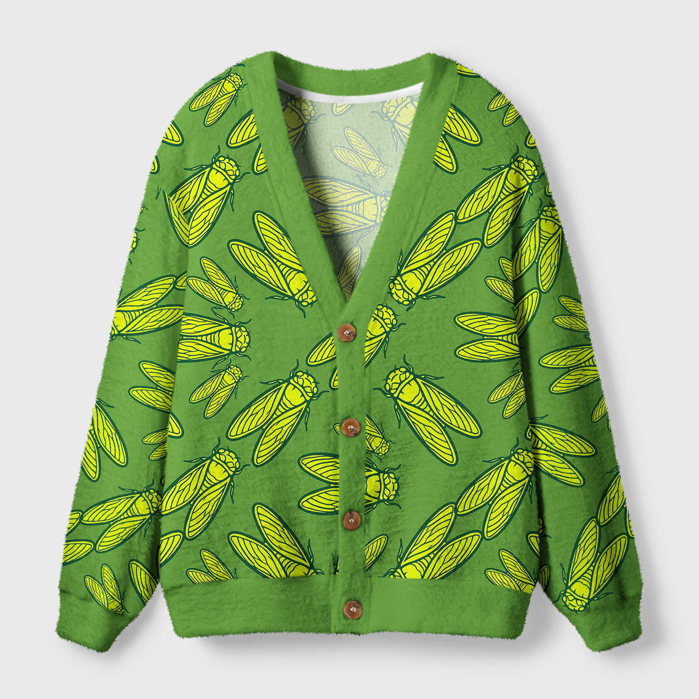 Tokyo-Tiger Cicada Ugly Cardigan Sweater