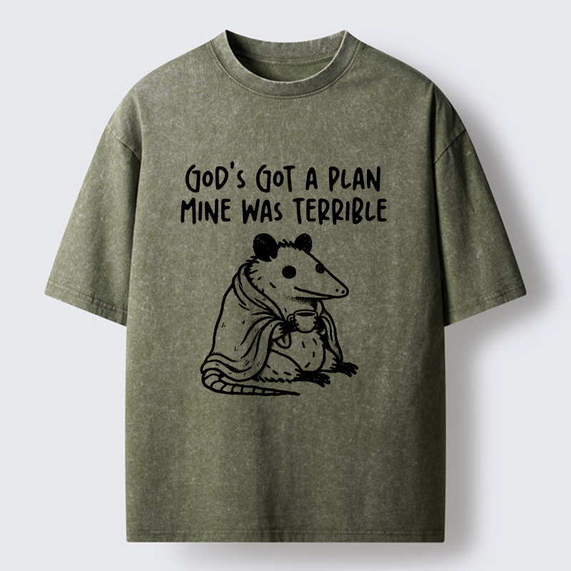 Tokyo-Tiger Chill Coffee Opossum Washed T-Shirt