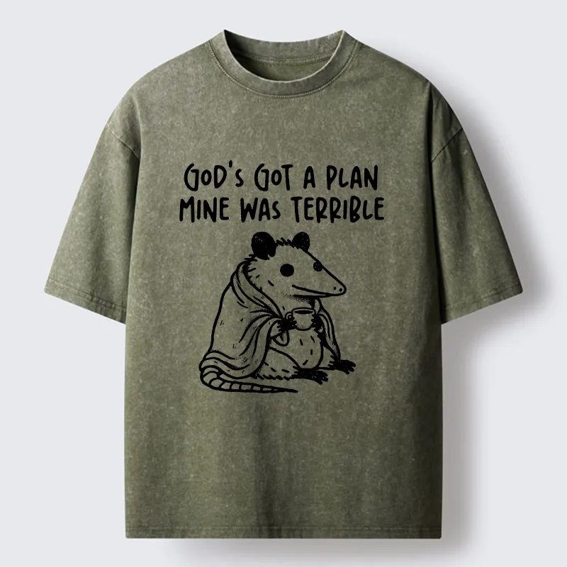 Tokyo-Tiger Chill Coffee Opossum Washed T-Shirt