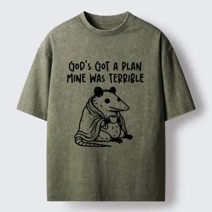 Tokyo-Tiger Chill Coffee Opossum Washed T-Shirt