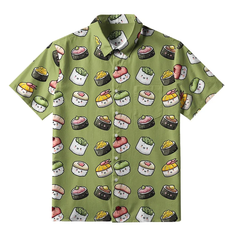 Tokyo-Tiger Cute Sushi Team Button-up Shirt Sale