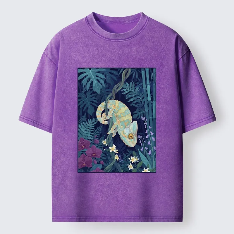 Tokyo-Tiger Jungle Chameleon Washed T-Shirt