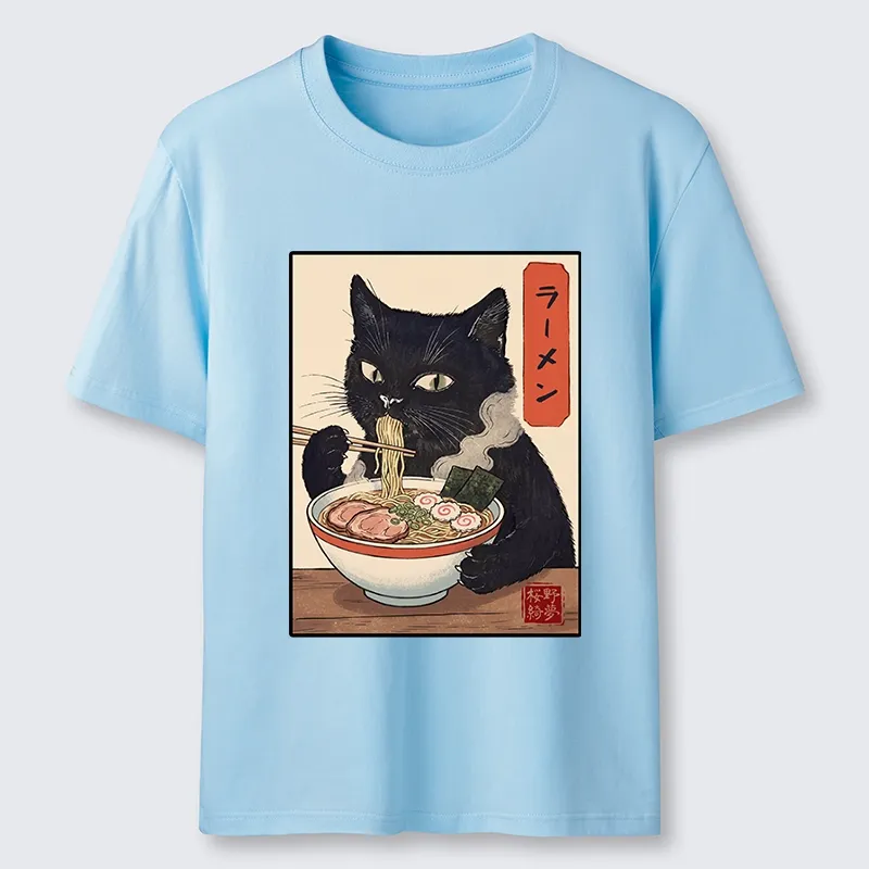 Tokyo-Tiger Ramen Eating Cute Cat Classic T-Shirt