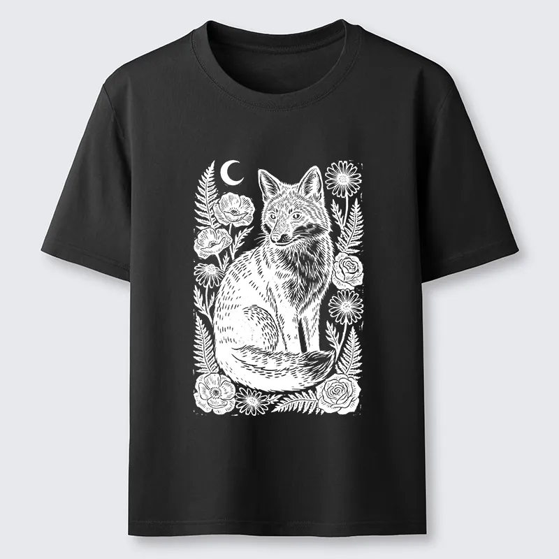 Tokyo-Tiger Wild Fox Floral Vibe Classic T-Shirt