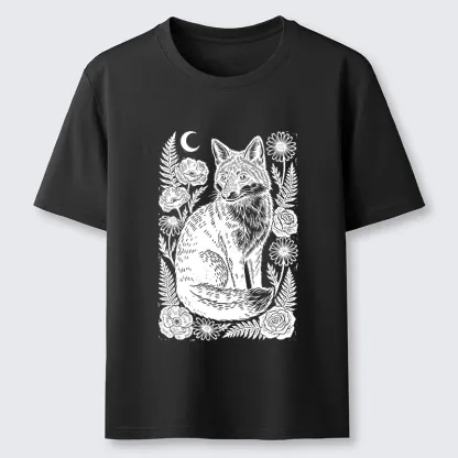 Tokyo-Tiger Wild Fox Floral Vibe Classic T-Shirt
