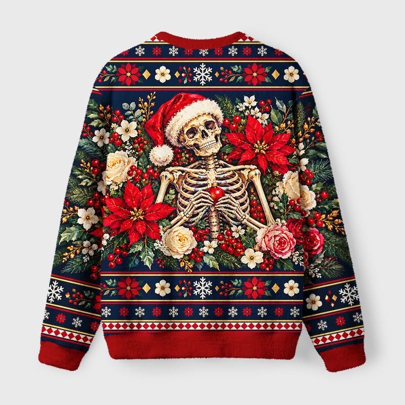 Tokyo-Tiger Skeleton Lying Amidst A Pile Of Gifts Christmas Ugly Sweatshirt