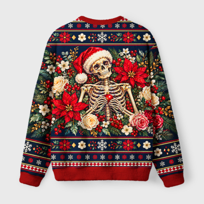 Tokyo-Tiger Skeleton Lying Amidst A Pile Of Gifts Christmas Ugly Sweatshirt