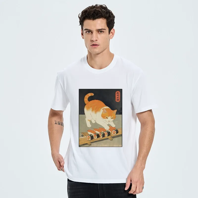 Tokyo-Tiger Cat Trying To Steal Sushi Classic T-Shirt