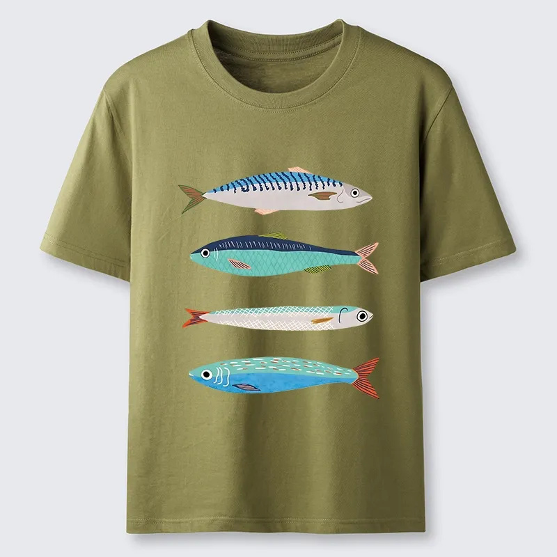 Tokyo‑Tiger Playful Sea Fish Washed T‑Shirt