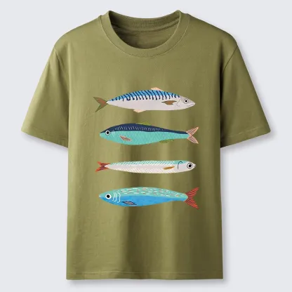 Tokyo‑Tiger Playful Sea Fish Washed T‑Shirt