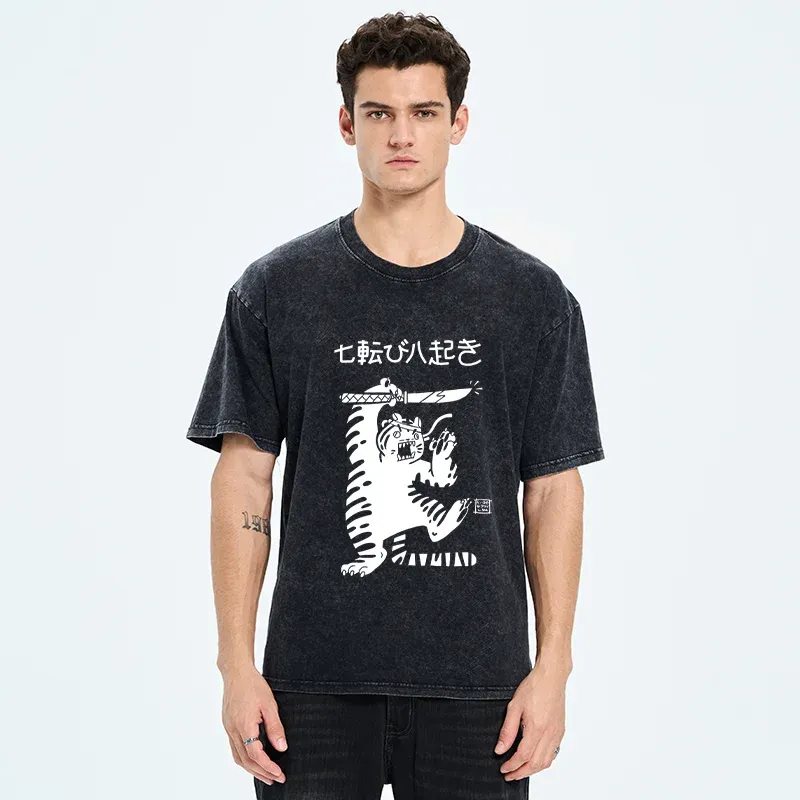 Tokyo-Tiger Tiger Samurai Washed T-Shirt
