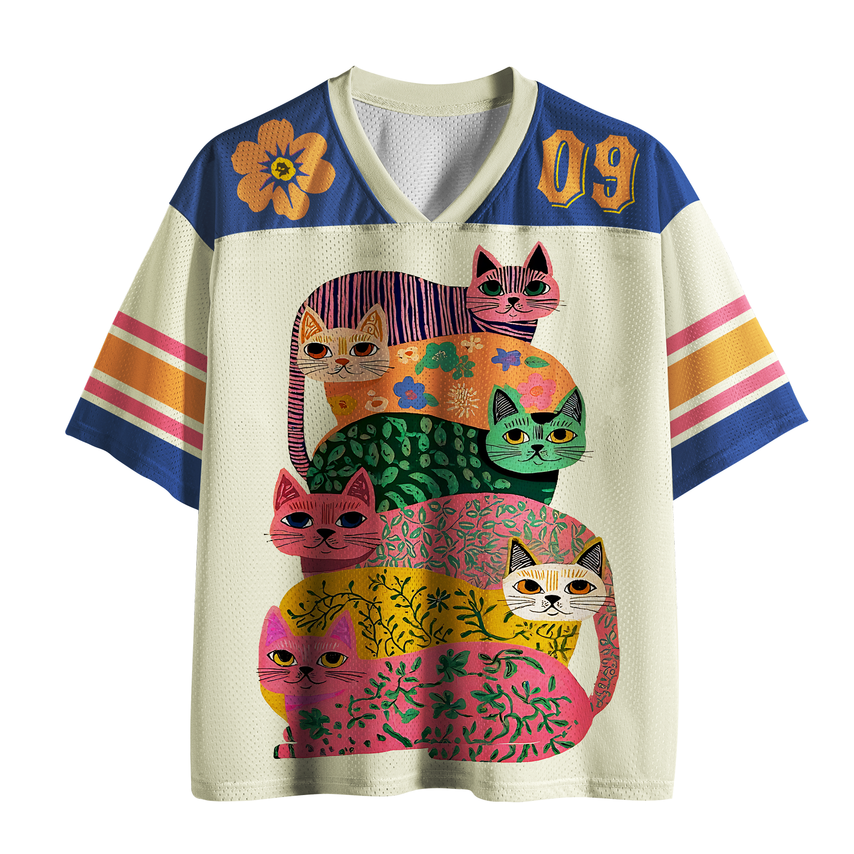 Tokyo-Tiger The Cat Stack Mesh Jersey