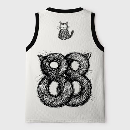 Tokyo-Tiger Two Line Cats Are Watching You Mesh Tank Top