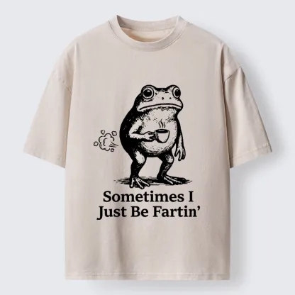Tokyo-Tiger Farting Frog Funny meme Washed T-Shirt