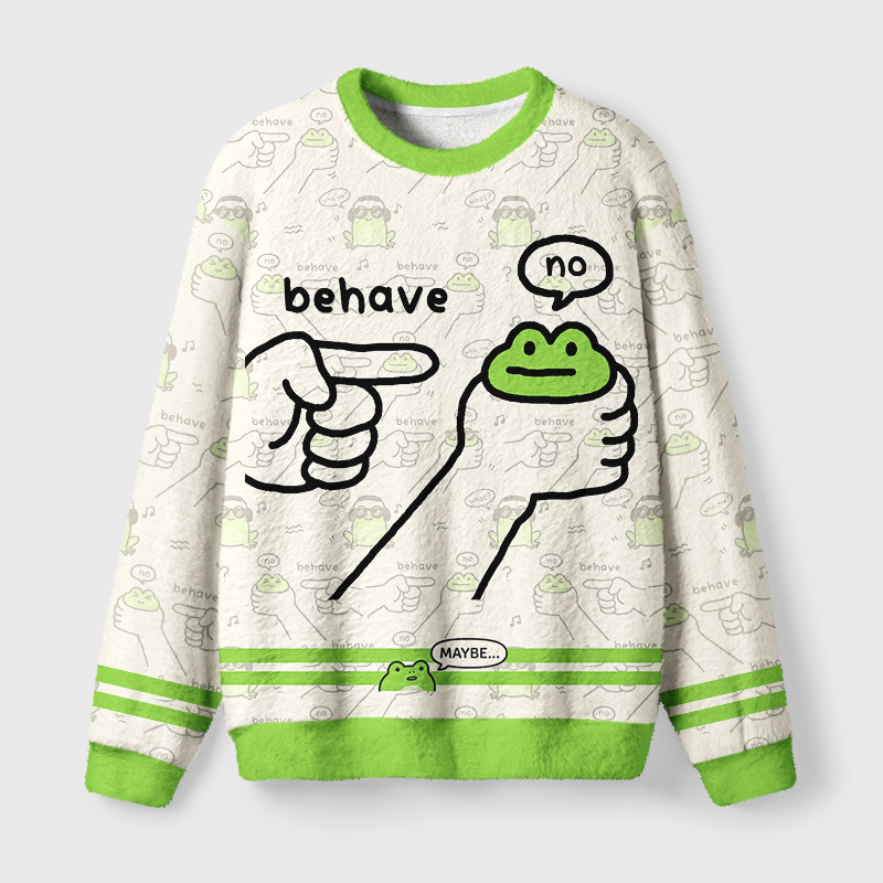 Tokyo-Tiger Japanese Dishonest Frog Fuzzy Christmas Ugly Sweatshirt