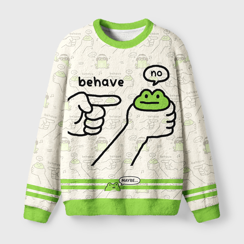 Tokyo-Tiger Japanese Dishonest Frog Fuzzy Christmas Ugly Sweatshirt