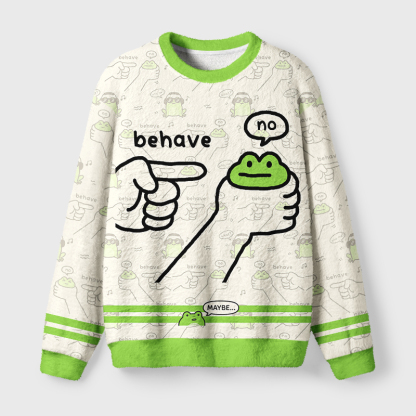 Tokyo-Tiger Japanese Dishonest Frog Fuzzy Christmas Ugly Sweatshirt