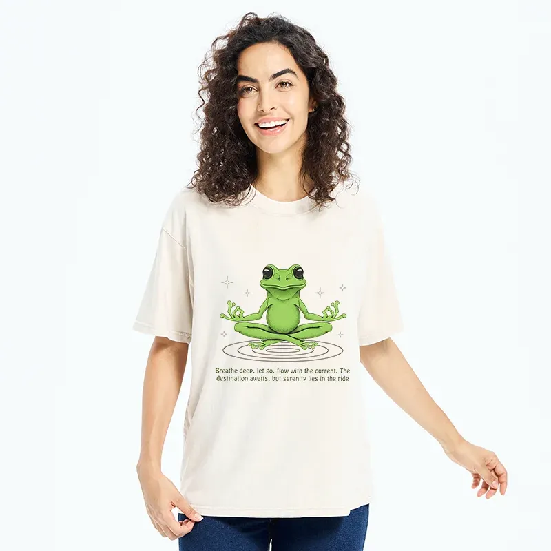 Tokyo-Tiger Zen Frog Japan Washed T-Shirt