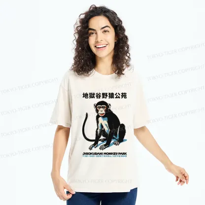 Tokyo-Tiger Japan Monkey Park Washed T-Shirt