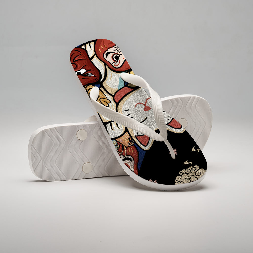 Tokyo-Tiger Traditional Japanese Elements Flip Flops
