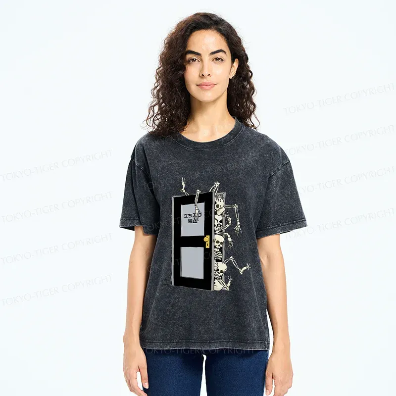 Tokyo-Tiger Ghost Coming In Washed T-Shirt