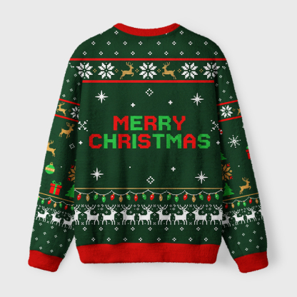 Tokyo-Tiger Funny Meditating Santa Gingerbread Man Fuzzy Christmas Ugly Sweatshirt