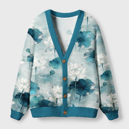 Tokyo-Tiger Misty Lotus Ugly Cardigan Sweater