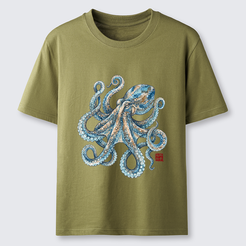 Tokyo-Tiger Ocean Octopus Art Classic T-Shirt