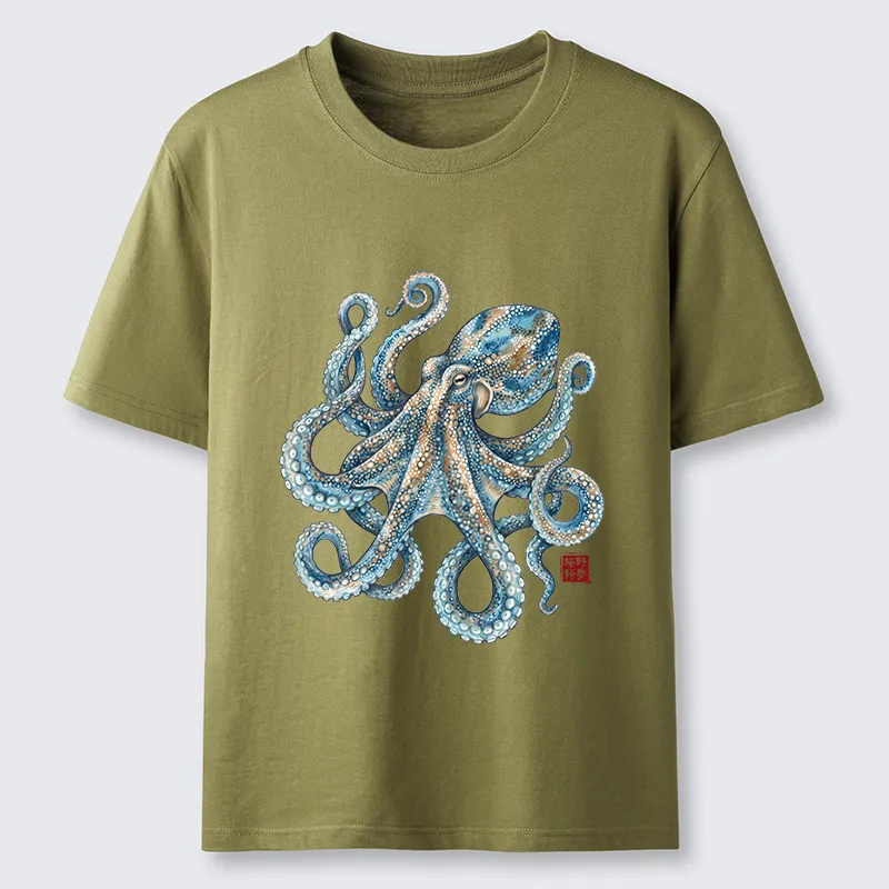Tokyo-Tiger Ocean Octopus Art Classic T-Shirt