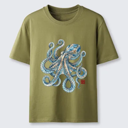 Tokyo-Tiger Ocean Octopus Art Classic T-Shirt