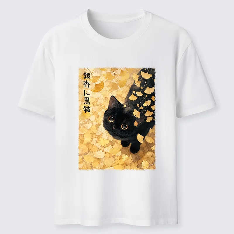 Tokyo-Tiger Ginkgo Black Cat Art Classic T-Shirt
