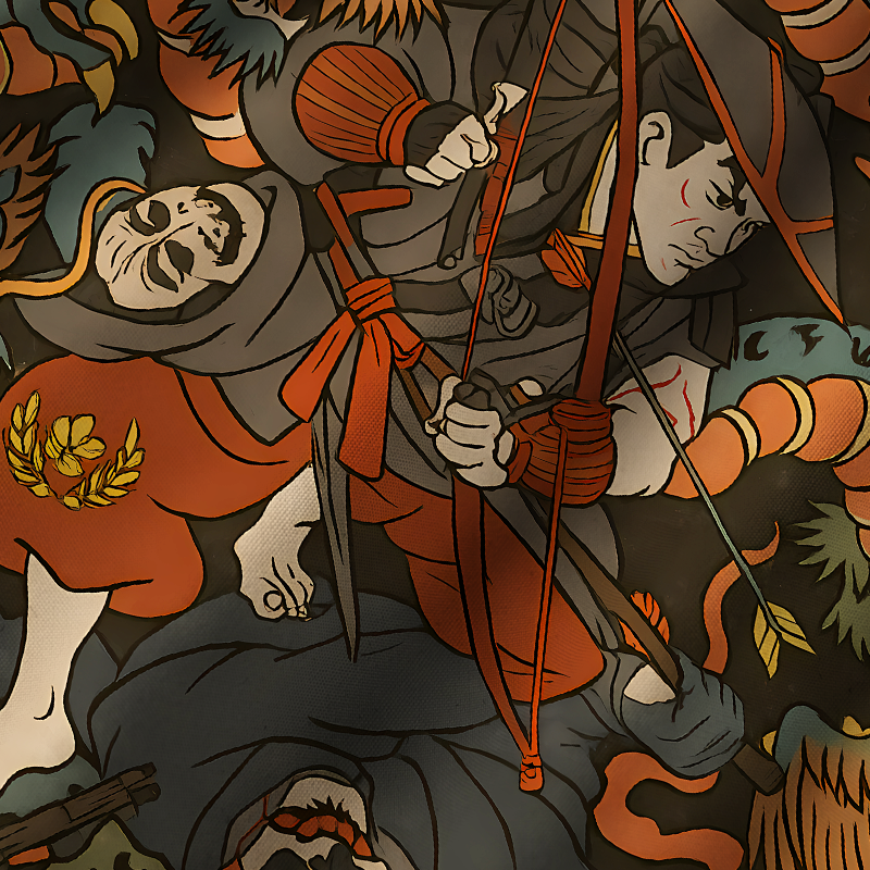 Tokyo-Tiger Brave Japanese Samurai Cuban Collar Shirt