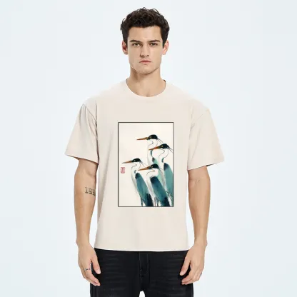 Tokyo-Tiger Standing Herons Washed T-Shirt