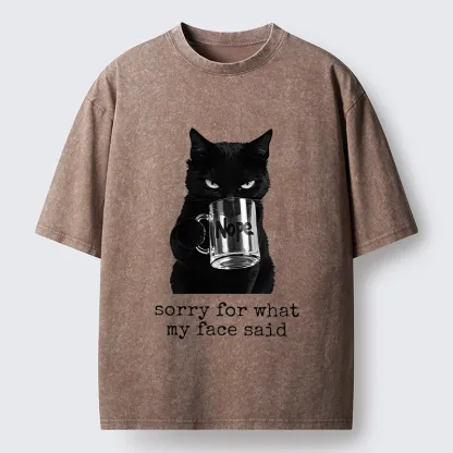 Tokyo‑Tiger Funny Sassy Cat Washed T‑Shirt