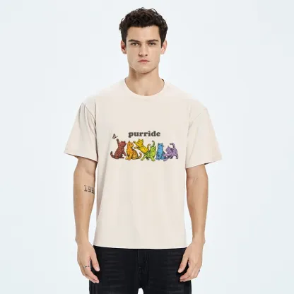 Tokyo-Tiger Rainbow Kittens Reach For Flying Butterfly Washed T-Shirt