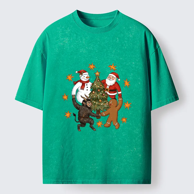 Tokyo-Tiger Christmas Party Crew Washed T-Shirt