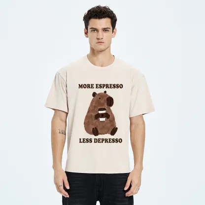 Tokyo-Tiger Coffee Capybara Art Washed T-Shirt