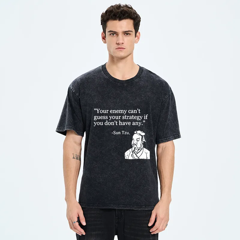 Tokyo-Tiger Sun Tzu Quote Art Washed T-Shirt