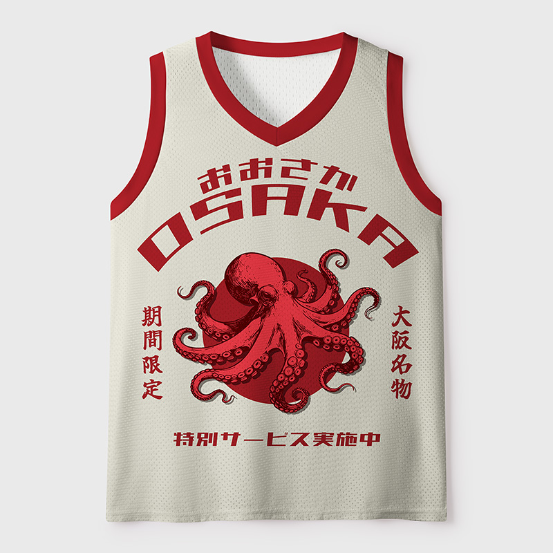 Tokyo-Tiger Funny Octopus Osaka Japan Mesh Tank Top