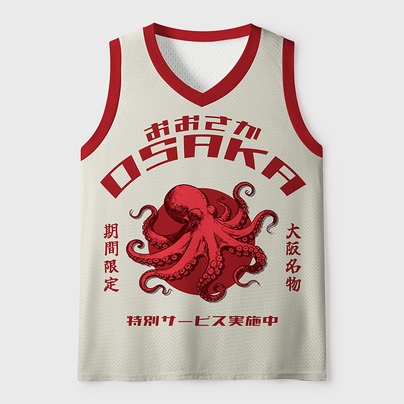 Tokyo-Tiger Funny Octopus Osaka Japan Mesh Tank Top